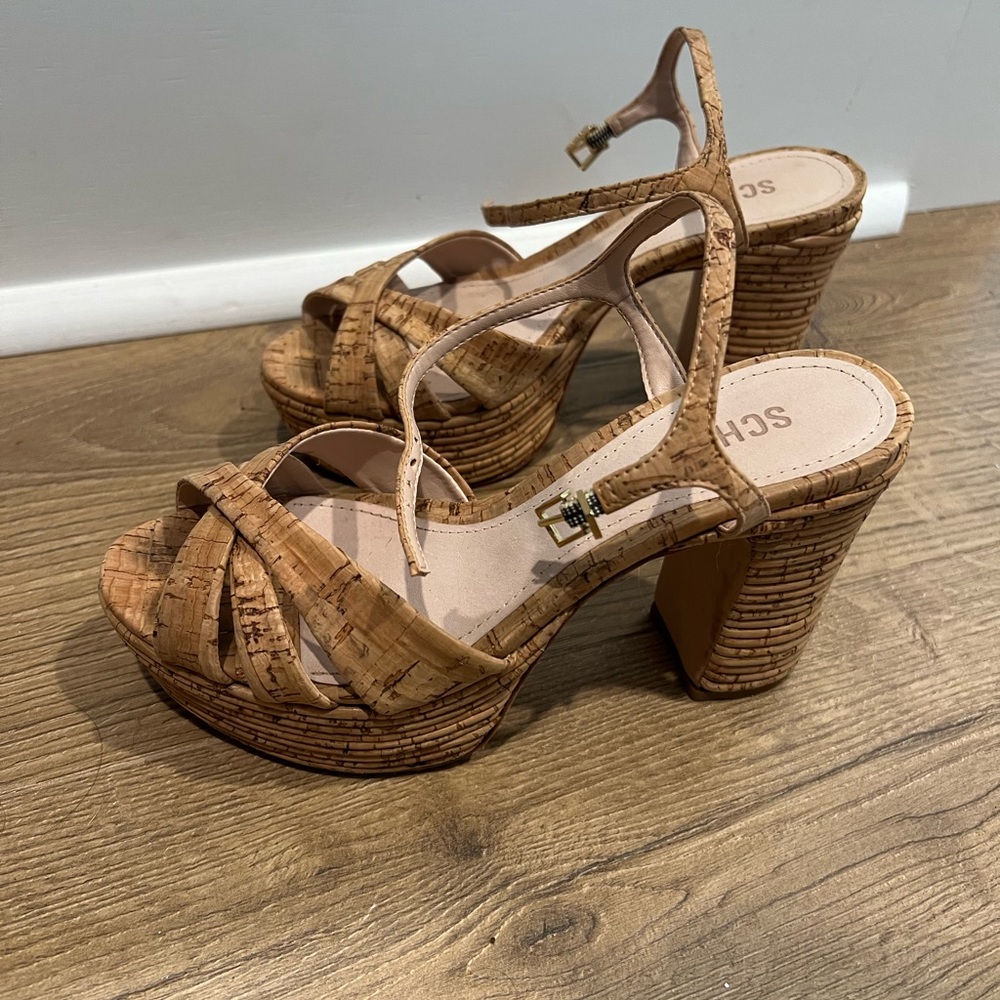 Schutz cork heels size 6